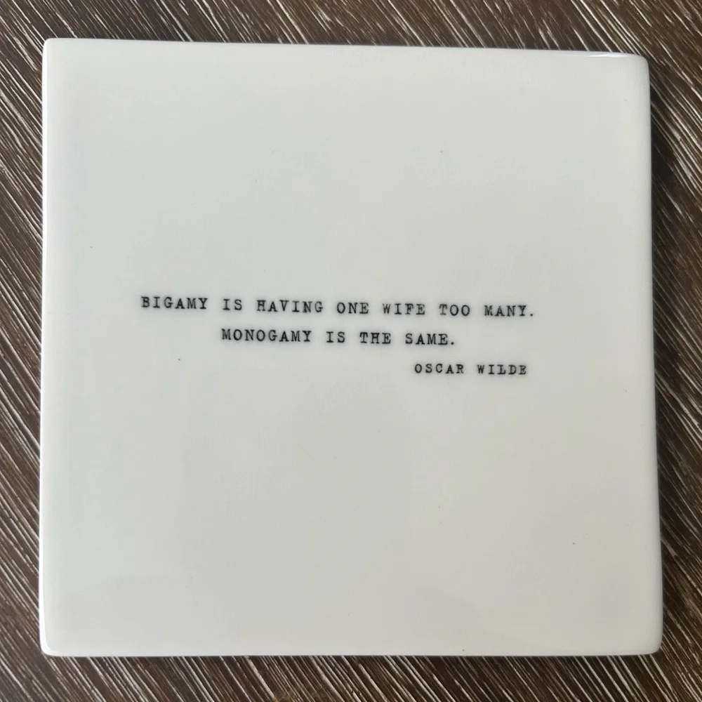 RESTORATION HARDWARE Set of 4 Oscar Wilde Coasters with Box Set